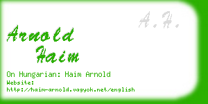 arnold haim business card